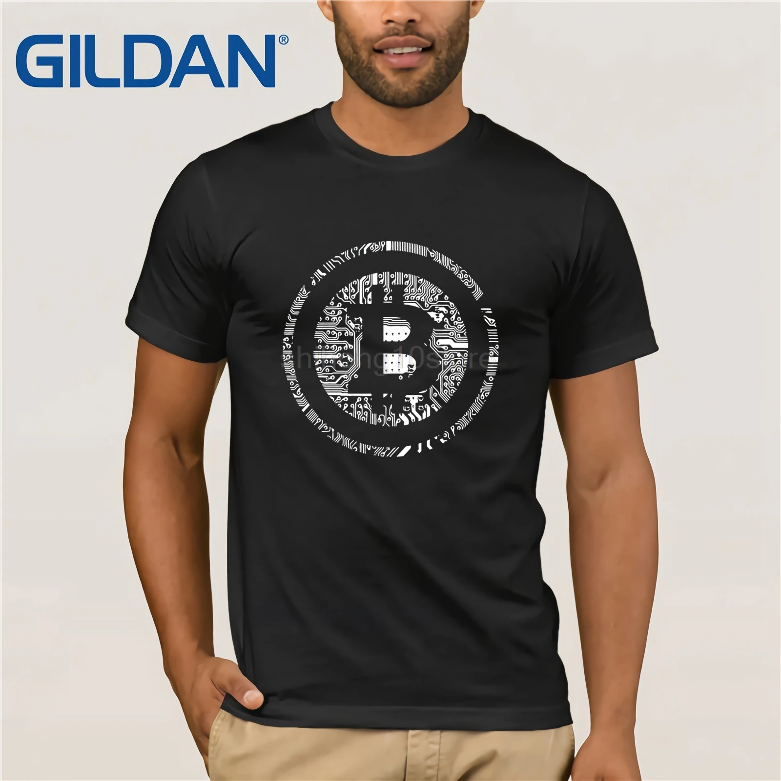 GILDAN T Shirts Bitcoin Cryptocurrency Cyber Currency Financial Revolution T-Shirt Plain Youth Round Collar Short Sleeve