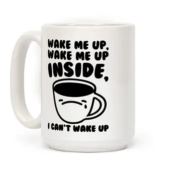 

Wake Me Up Inside Coffee White 11 Ounce Ceramic Coffee Mug