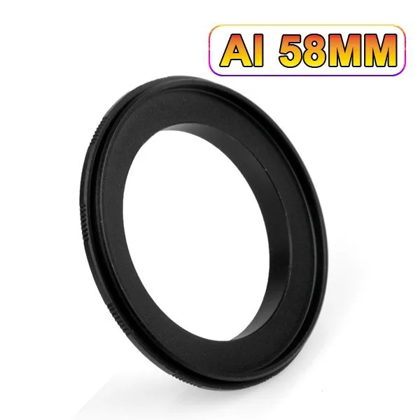 Черный алюминиевый AI-58mm AI-58 мм от AI до 58 мм от AI до 58 мм Макро обратное кольцо для объектива переходное кольцо для Nikon AI крепление