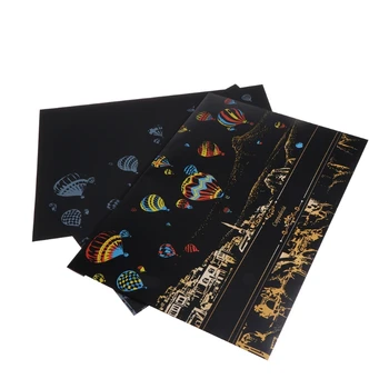 

2 Sheets Scratch Pictures Paper 41x29cm Creative Set Screen Postcard DIY Gifts