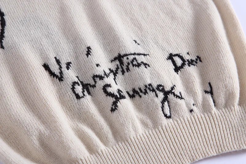 Spring 2019 New Style Bubble Horse Alphabet Pullover Round-necked Knitting White Sweater Women Clothing Pullovers Spring 2019 New Style Bubble Horse Alphabet Pullover Round-necked Knitting White Sweater Women Clothing Pullovers