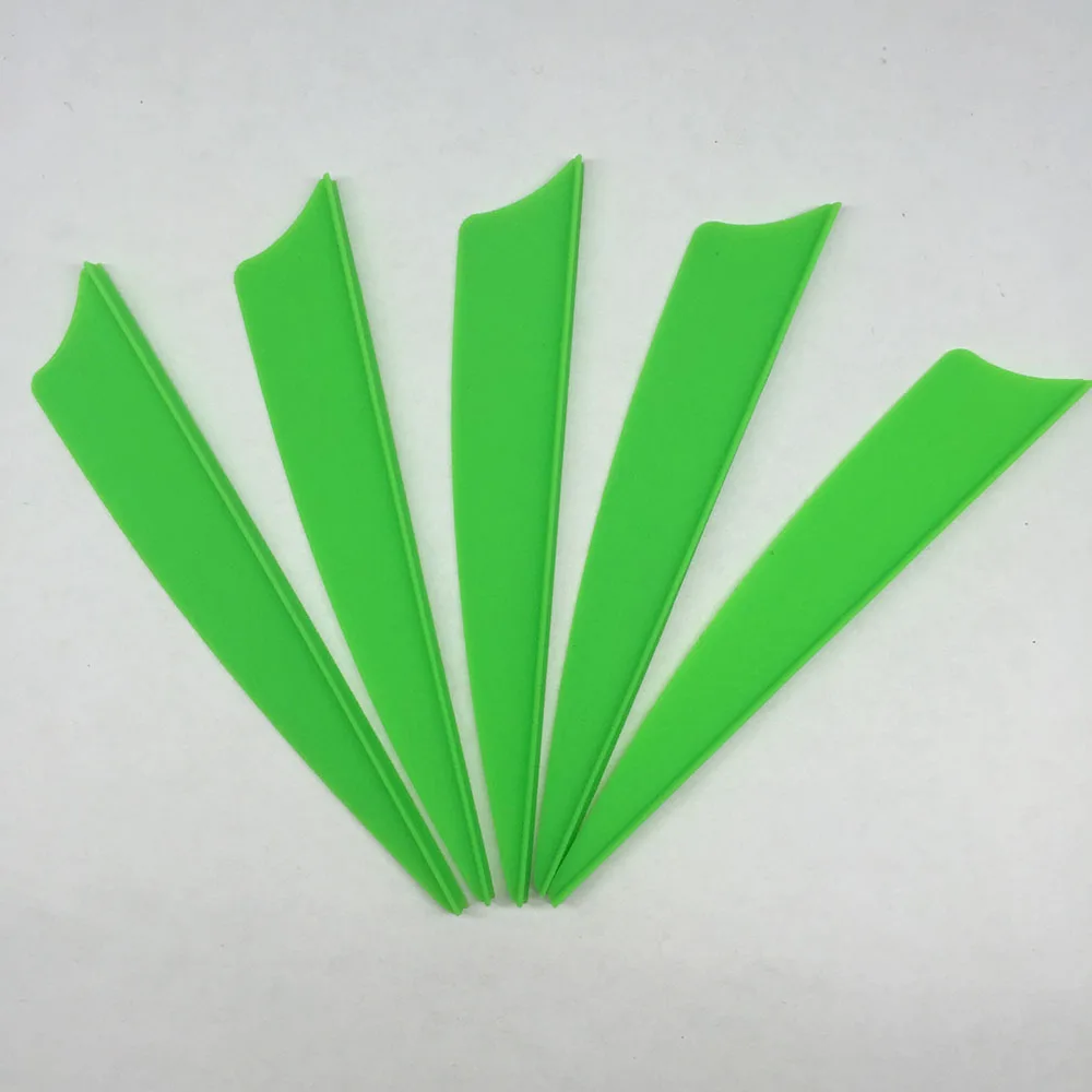 

100Pcs/lot 3" High Quality Green Shield Plastic Feathers Handcraft Fletching Bow and Arrow Feather FT20