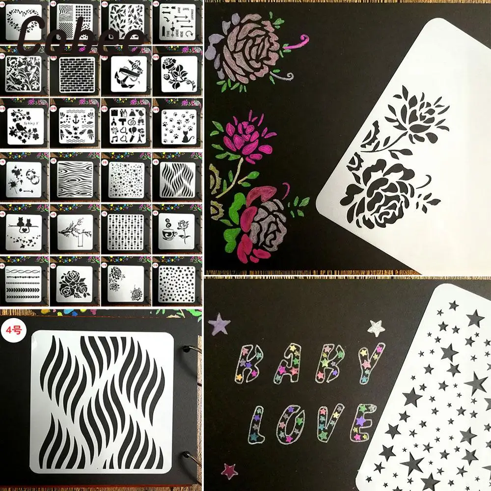 

Stamp Paper Card Stencils Scrapbooking Templates 12pcs/Pack Student Parent-Child Activity Multi Style