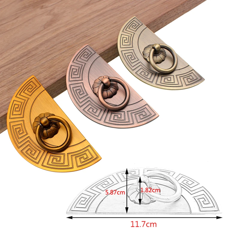 RUNBAZEF Classical Chinese Wardrobe Antique Wine Cabinet Knobs and Handles Zinc Alloy Door Handle Furniture Hardware Accessories