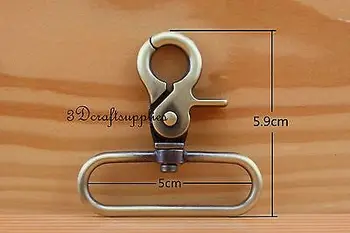 

6pcs Lobster Clasps Clips Claw purse hooks Swivel snap hooks Anti bronze 50mm K115