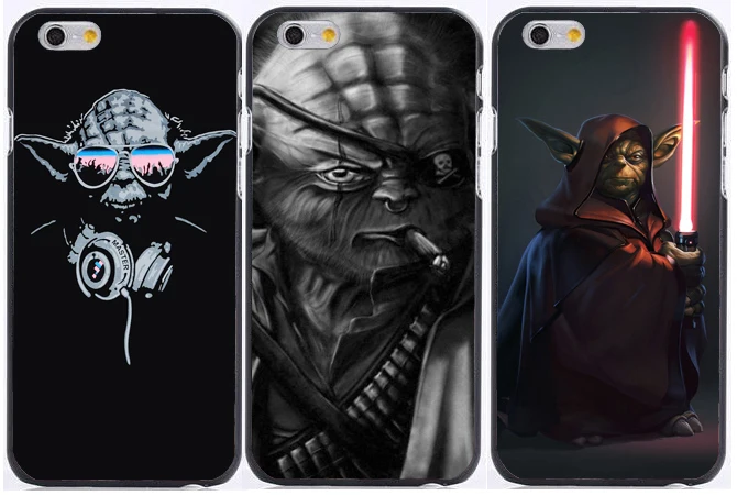 hot Master Yoda in Star Wars print Plastic phone cases cover for iphone 6 case 6s 6 plus 5 5s 5c 4s free shipping