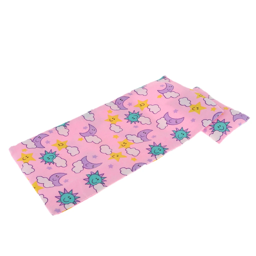 2PCS Lovely Doll House Bedding Set Sleeping Bag & Pillow for 25cm MellChan Dolls Accessories Pink