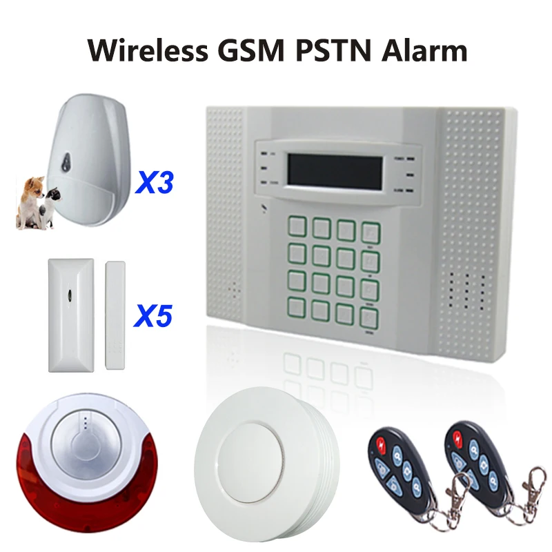 433mhz GSM SMS PSTN Home Security Alarm System with English Voice