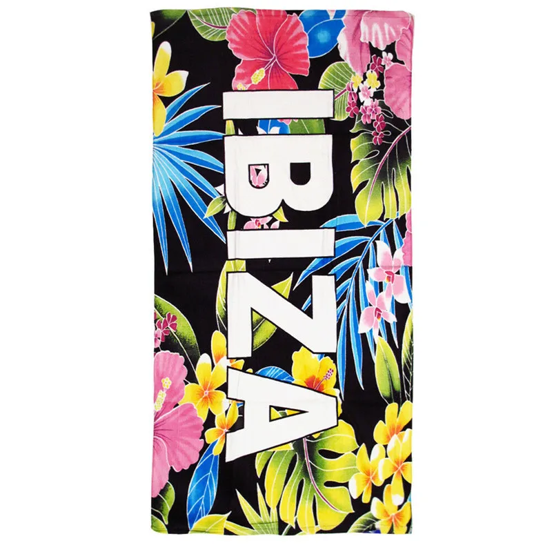 

Tropical Flowers Ibiza Beach Travel Towels for Bath Microfiber Soft Green Plants Floral Swimming Towels for Spa Sauna 140cm Gift