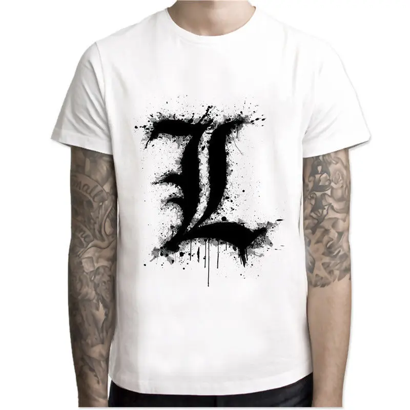 

Death Note Anime L T-Shirt Light Top Complete Mens Womens Manga Costume Cosplay Fashion T Shirt Hipster Cool Tops