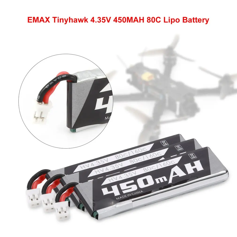 EMAX Tinyhawk 4,35 V 450MAH 80C 3 шт перезаряжаемый lipo-аккумулятор для радиоуправляемых гоночных дронов игрушка для мальчиков подарок Быстрая зарядка запасные части