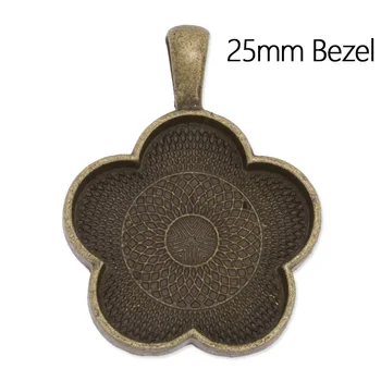 

25mm Antique Bronze Cameo Cabochon Bezel Pendant Base Setting, Blank Pendant Trays, Metal Blanks for jewelry, 20pcs/lot-C3595