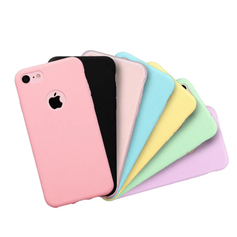 Original Soft Silicone Case for iPhone 6 S 6S 7 8 Plus 5 5S X 10 XR XS Max 6Plus 6SPlus 7Plus Case Candy Anti-knock rubber Cover