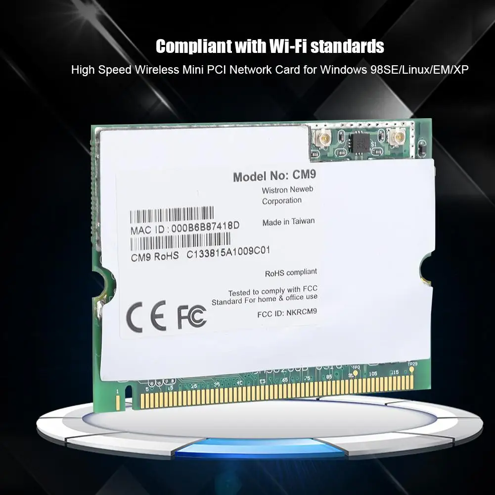 108 Мбит/с высокоскоростной беспроводной мини PCI сетевая плата Atheros AR5213 для Windows 98SE/Linux/EM/XP