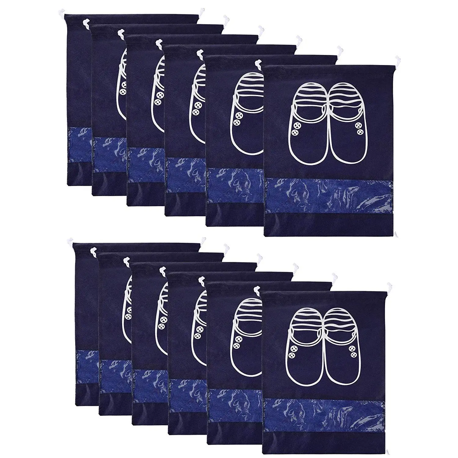 

YHYS 12 Pieces 2 Sizes Shoes Bag Shoe Organizer Bag Storage Dust-proof Shoe Bags with Drawstring for Women and Men
