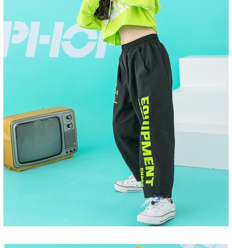 Toddler summer girls sets hip hop hoodie kids  dance costumes jazz summer baby girls clothing set children's clothing 160 140 (7)