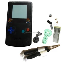 Прозрачный черный полный часть внутри аксессуары для GameBoyColor ремонт консоли мальчик оболочки чехол с этикеткой бирка красочные кнопки