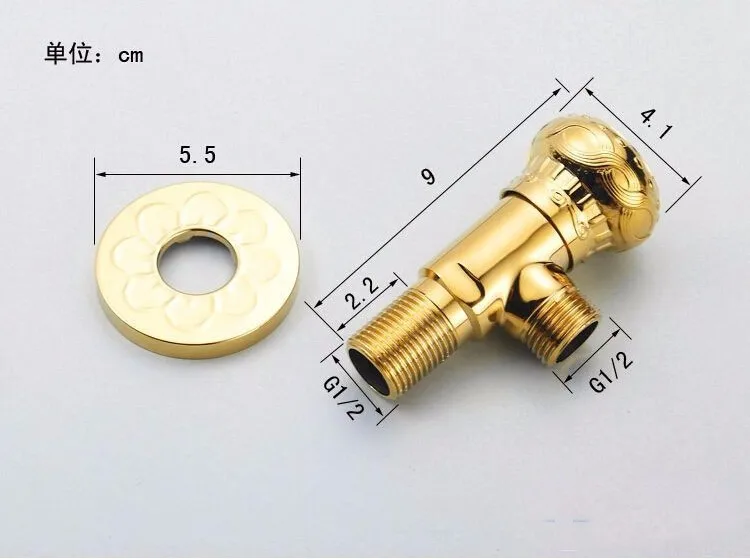Высокое качество 1/" мужской х 1/" латунь ванной угловой клапан золотой отделкой заполнение клапаны аксессуары для ванной комнаты HJ-1278