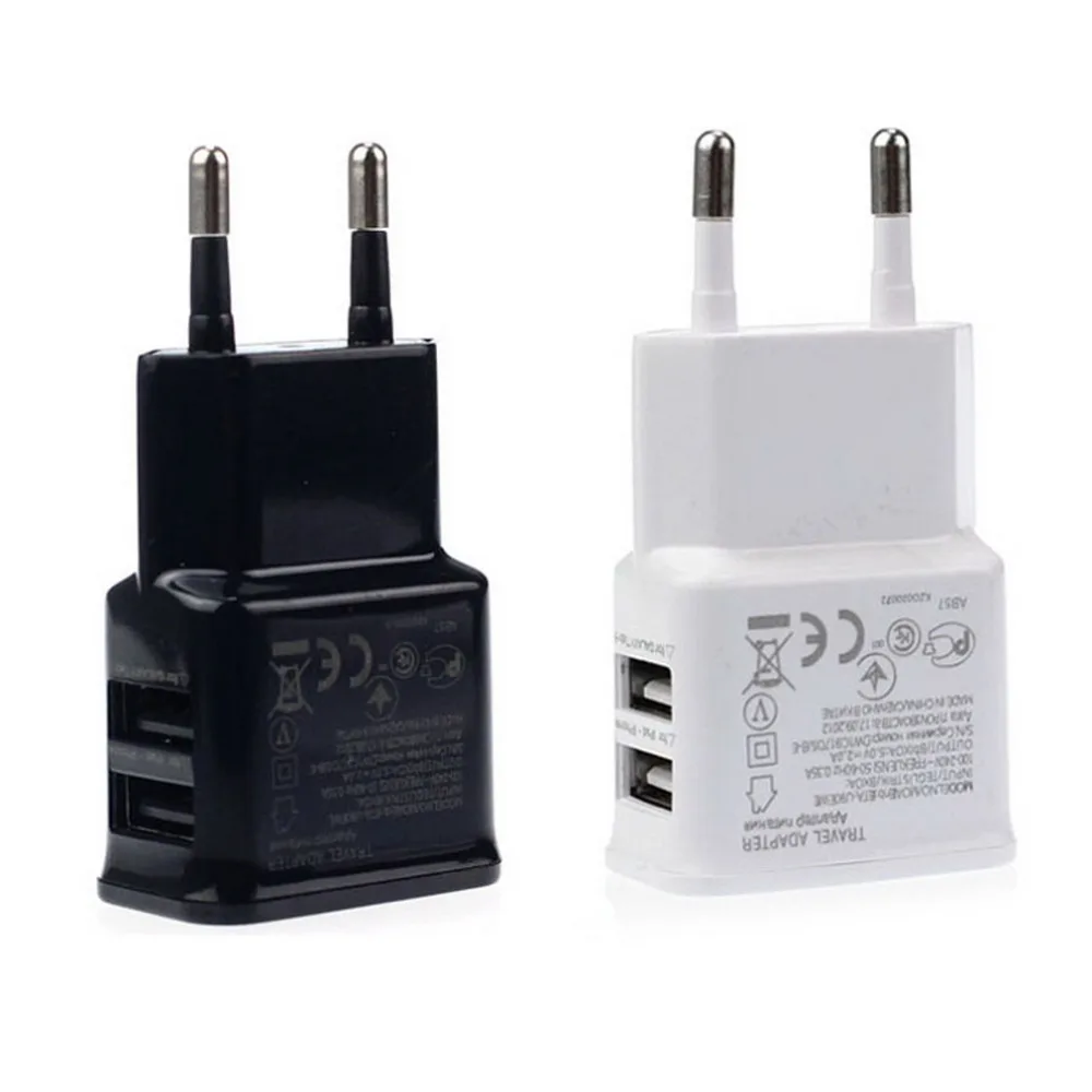 

2A Dual 2Ports USB EU Home Travel Wall Charger Adapter for Samsung for iPhone for HTC for MOTO Perfect
