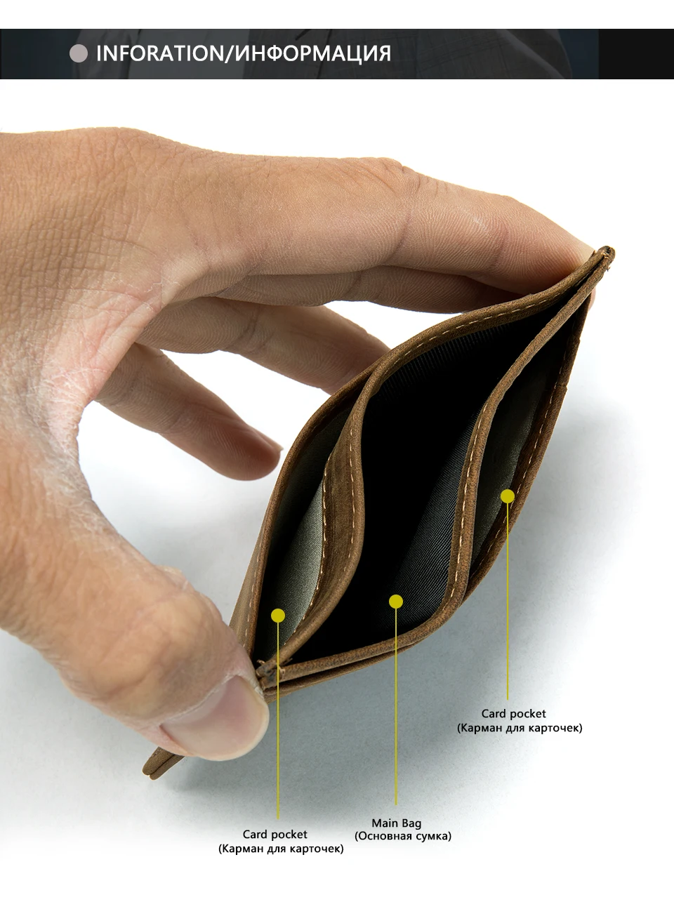 Card Holder Leather Genuine for Money Bag Mini Business Credit Card Holder Wallet Men Coin Purse Simple Cards Case 7