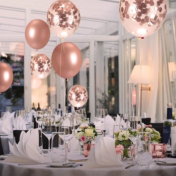 

​2019 New Birthday Girls Party Rose Gold Set Decoration Party Latex Balloons Decoration Ballon Romanic Happy Surprise Recycle
