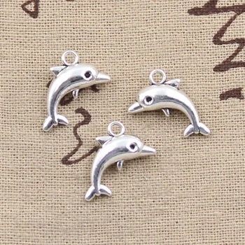 

8pcs Charms Lovely Dolphin 18x11mm Antique Tibetan Bronze Silver Color Pendant Findings DIY Vintage Choker Handmade Jewelry