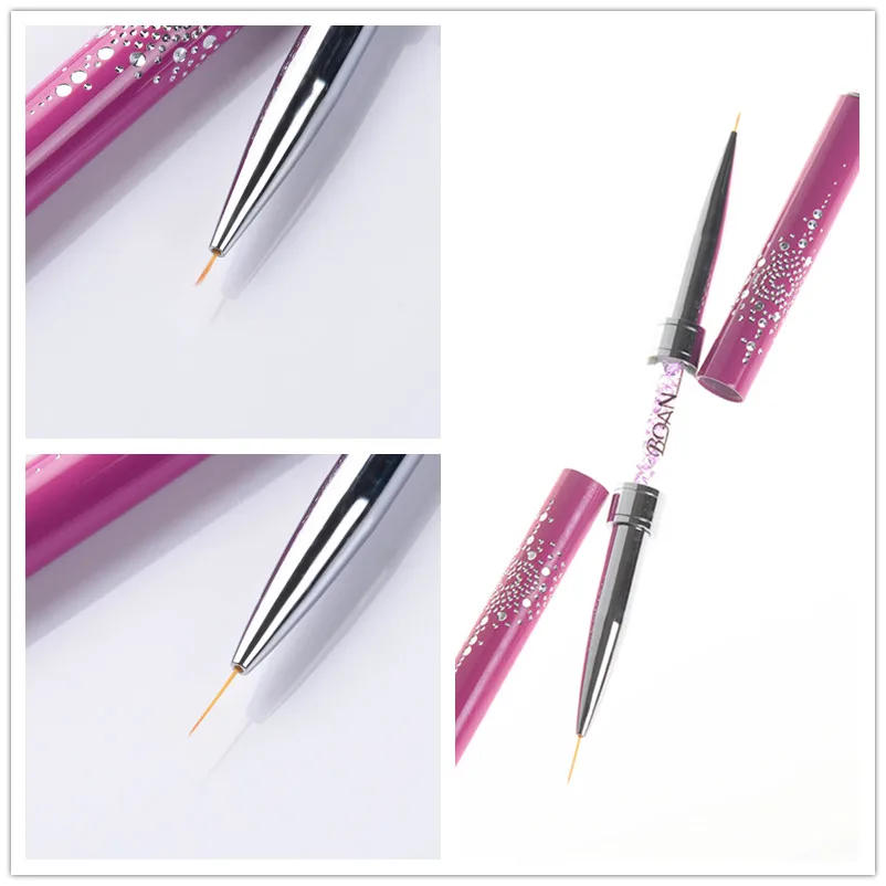 Double ended Nail Art Liner Brush Ultra thin Line Draw Pen Rhinestone