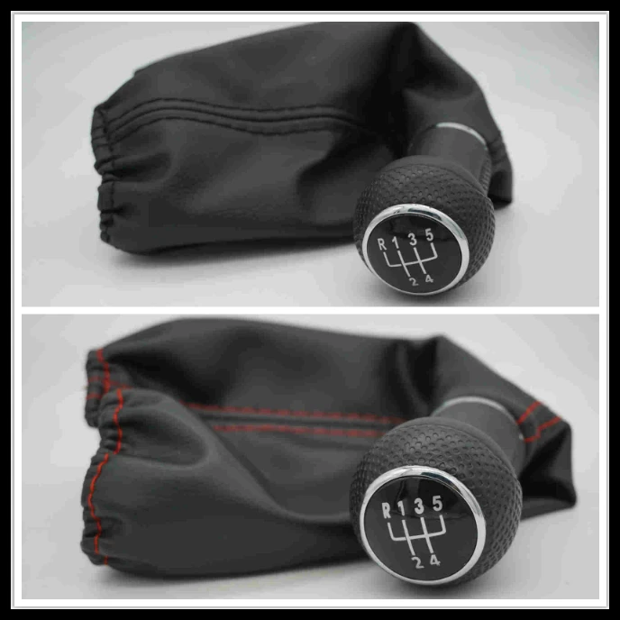 

Car Manual 5 /6 Speed Gear Shift Knob With Black Boot Cover Gaitor Collar for Volkswagen VW Golf 3 Jetta MK3 1991-1998