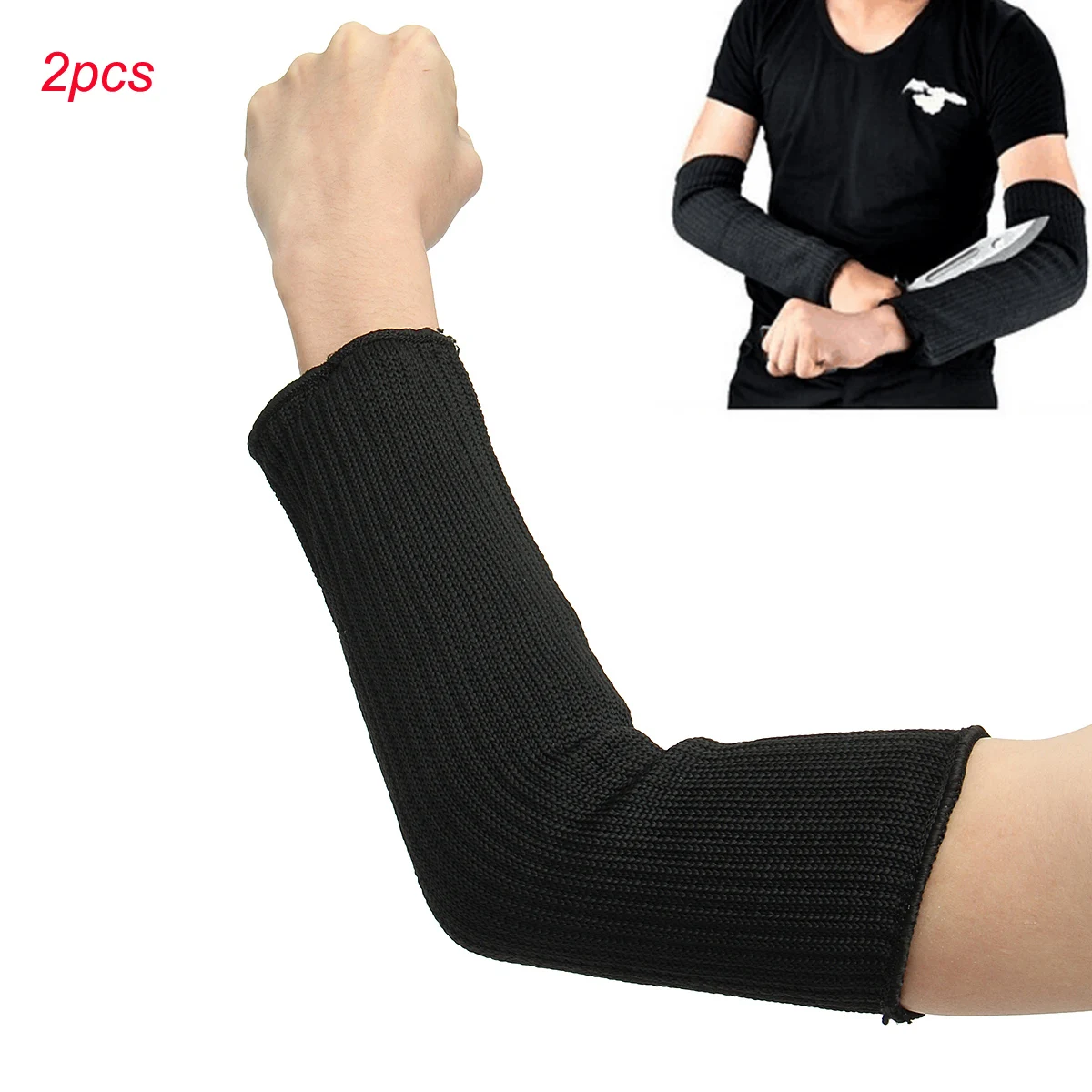

2pcs Stainless Steel Wire Anti-Slash Sleeves Cut Resistance Arm Protect Safety Work Outdoor self-defense arm cuffs