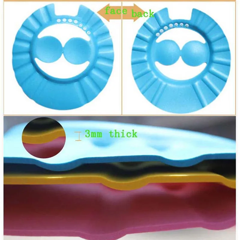 Регулируемые Детские шампунь шторы для ванной шапочка для душа колпак мыть волосы щит с ушками