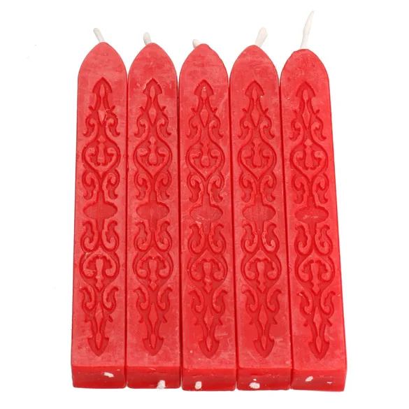 5x Glue Gun Candle Style Square Sealing Wax Stick Wax Seals With Wick