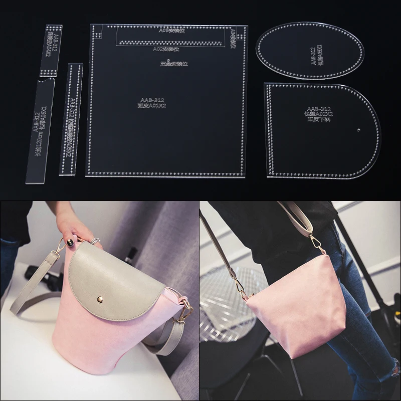 

1 Set Home DIY Handmade Acrylic Leather Template For Bucket Bag Shoulder Bag Leathercraft Tools Set 19*22*13cm