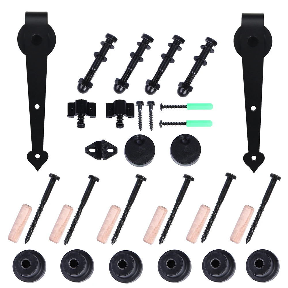 LWZH Track Roller Design Sliding Barn Door Track System Door Hardware Wood Barn Hanging Sliding Track Kit for Single Door