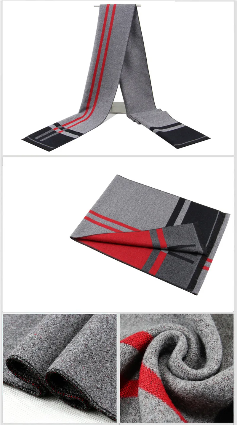 Luxury Brand Men's Winter Plaid Scarf warm women Cashmere shawls Scarves Casual Tassel Scarfs Man Business scarf pashmina