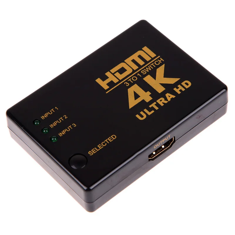 Высокое качество 4 к* 2 к 3 входа в 1 выход HDMI Коммутатор HDMI концентратор разветвитель ТВ переключатель Ultra HD для HD ТВ ПК для PS3/Xbox360