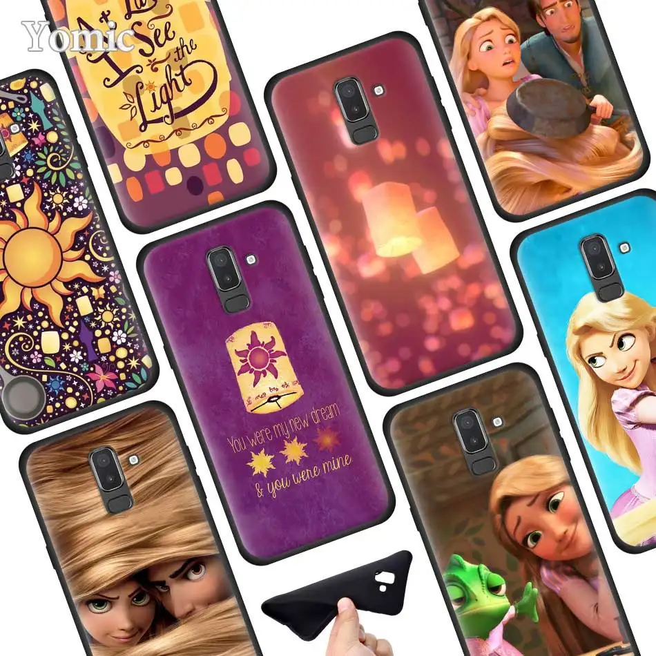 

Anime Tangled Princess Silicone Phone Case for Samsung Galaxy J8 J6 J4 Plus 2018 A50 A70 A80 S10 Plus S10e Case Cover