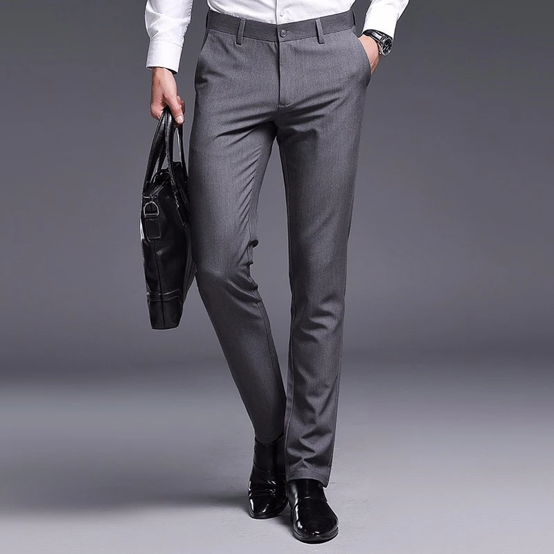 slim fit stretch trousers mens