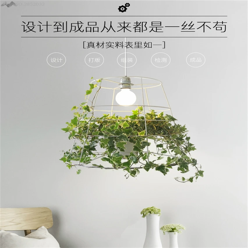 JW корейский стиль современный свет творческий зеленый растение в горшке лампы Nordic дизайнер для Гостиная Ресторан Спальня люстры