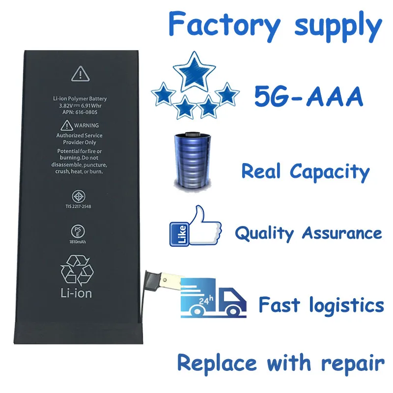 

DaDaxiong original 10pcs/lot Factory Supply Battery Zero cyclic Battery for iPhone 5 5G 1440mAh replacement repair parts 5G-AAA