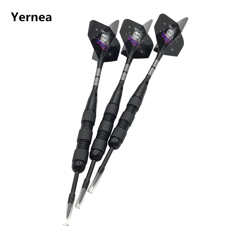 

Yernea New Darts 3Pcs Black Steel Pointed Darts 20g Standard Indoor Sports Entertainment Darts Games Aluminium Shafts Flight