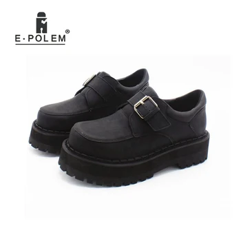 

e.polem woman harajuku platform shoes punk buckle footwear zapatos de mujer
