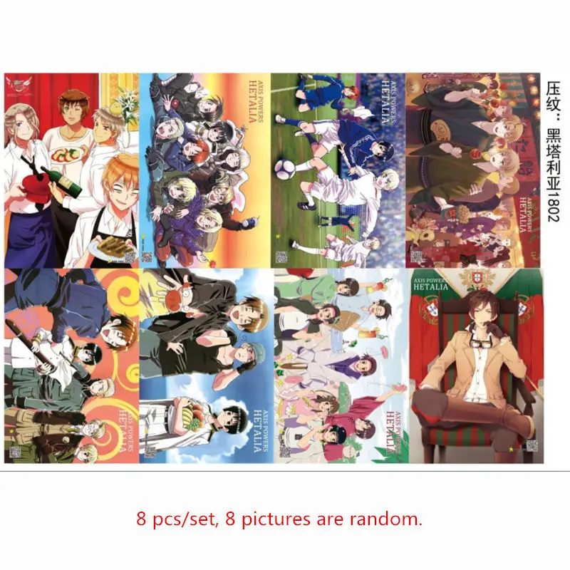 

Home Decor 8 pcs/set New A3 poster Anime Hetalia painting Wall pictures Stickers For Gift free shipping 42x29cm