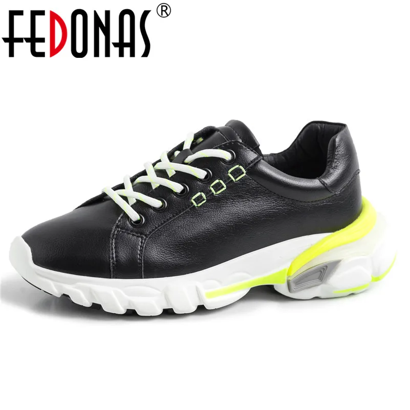 

FEDONAS 2019 New Sneakers Fashion Concise Casual Women Flats Top Quality Genuine Leather Basic Shoes Spring Summer Shoes Woman