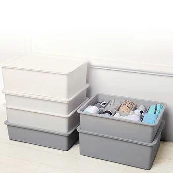 

Thick PP Underwear Organizer Box for Closet Bra Ties Storage Case with Cover Large Container Drawer Socks Divider Separator Bins