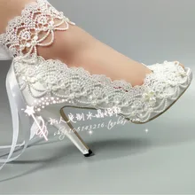 Свадебные туфли с открытым носком; свадебные туфли на высоком каблуке с жемчугом и кристаллами; шелковые женские туфли-лодочки для фотосессии в ночном клубе; шелковая лента