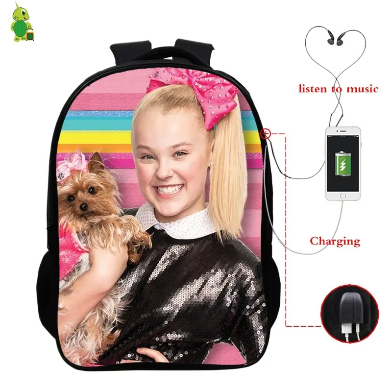 7 Pop Star JOJO Siwa Многофункциональный рюкзак для женщин и мужчин USB зарядка Рюкзак для ноутбука школьная сумка для подростков мальчиков сумки для девушек для путешествий - Цвет: 7