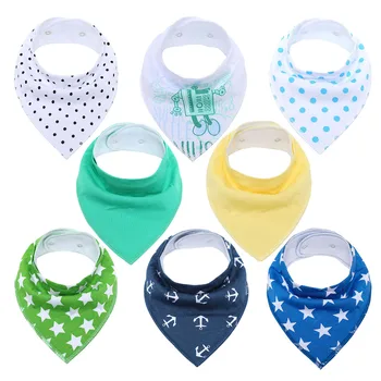 

Unisex 8-Pack Gift Set Baby Bandana Drool Bibs for Drooling and Teething Organic Cotton Soft and Absorbent Hypoallergenic Bibs