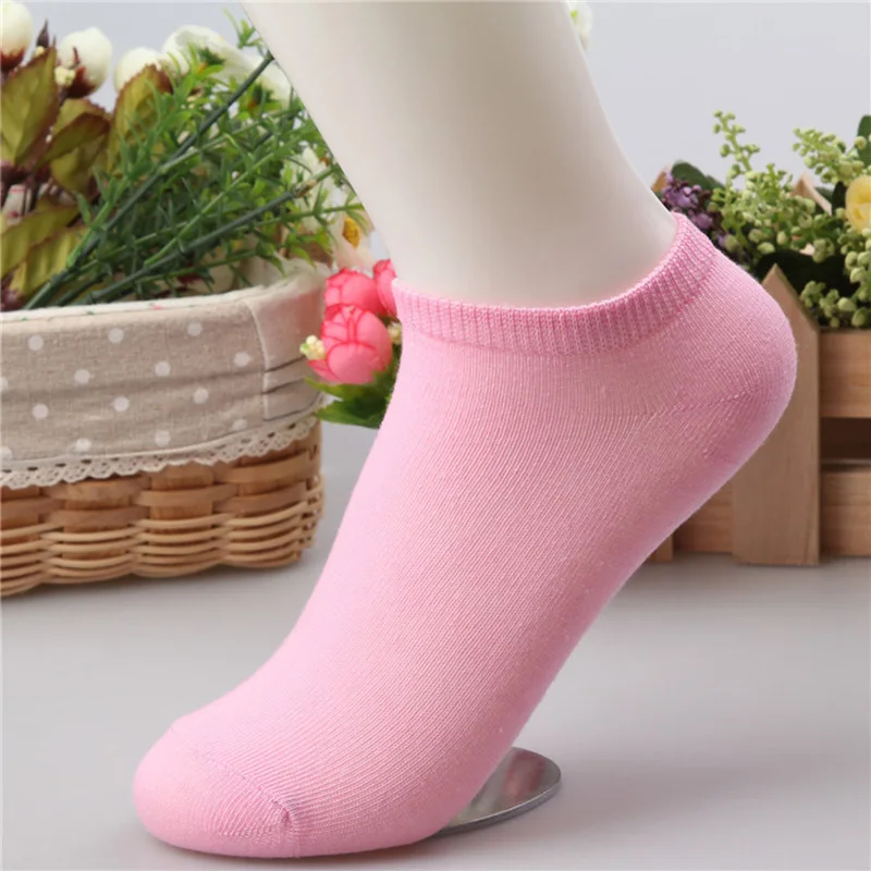Women's Lovely Plain Cotton Socks 5 Pairs-2