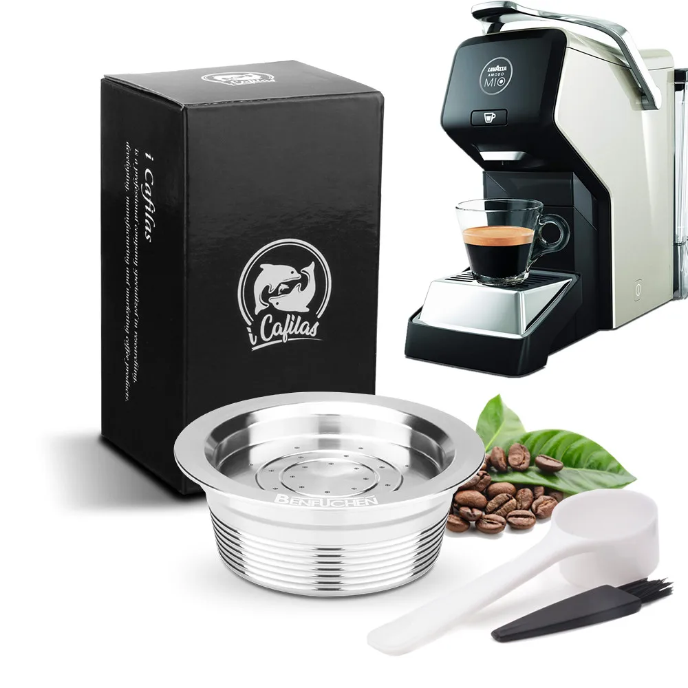 

Coffee Filters For Lavazza A Modo Mio Machine Refillable Reusable Stainless Steel Coffee Capsule Pod Tamper Spoon