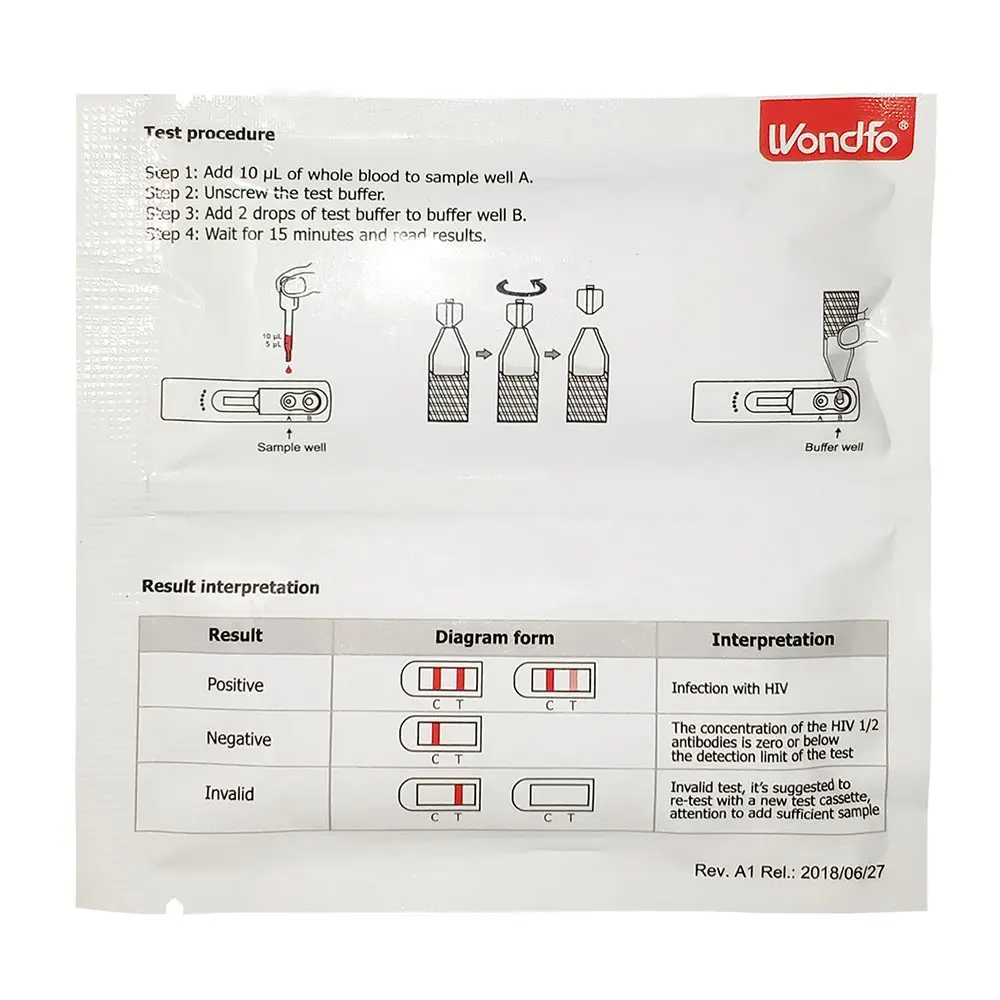 Wondfo 1 тест на один шаг 1/2 цельная кровь/сыворотка/плазменный тест